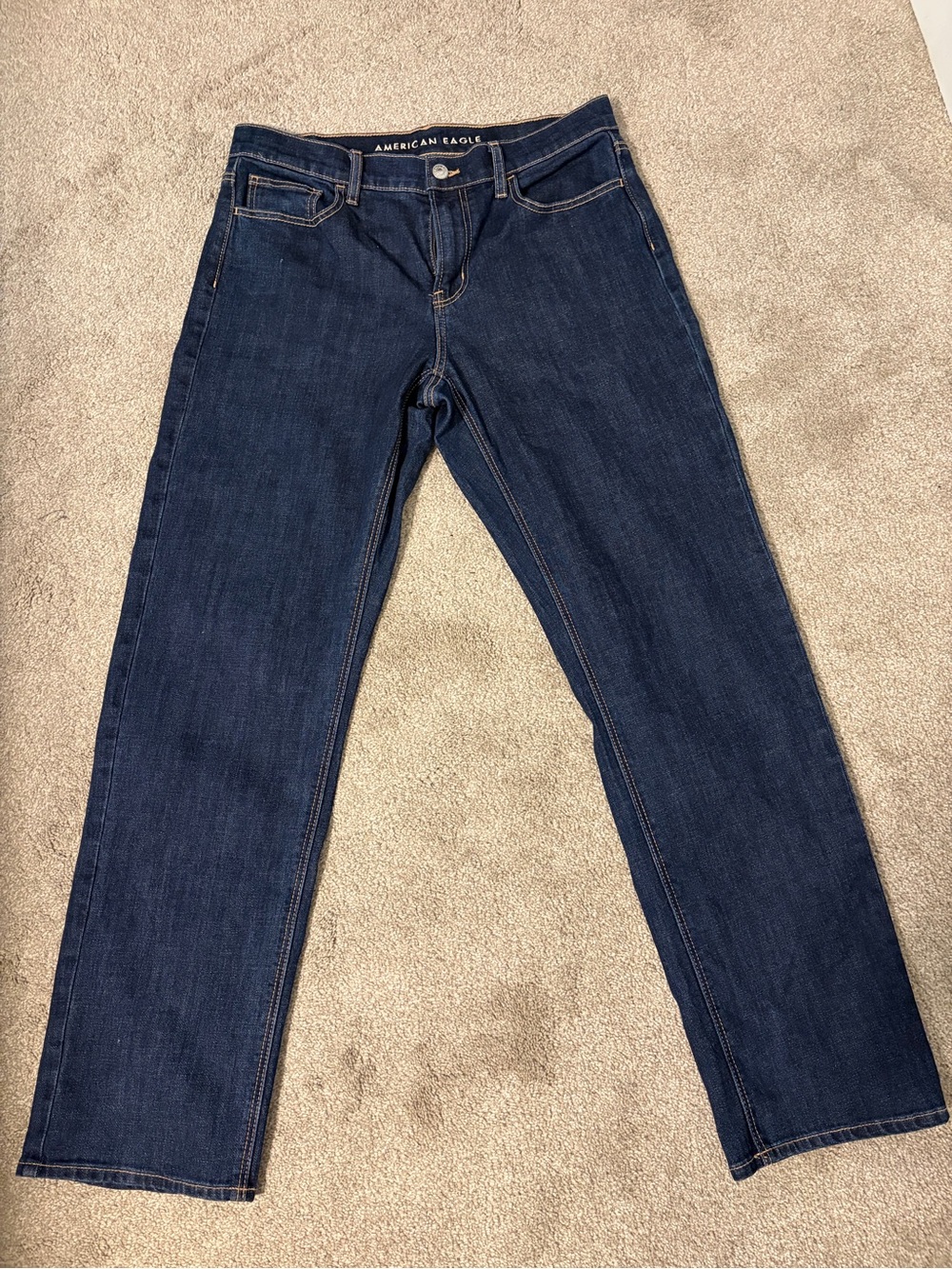 American Eagle Women’s Dark Indigo High Rise Straight-Leg Jeans, NWOT, size 10